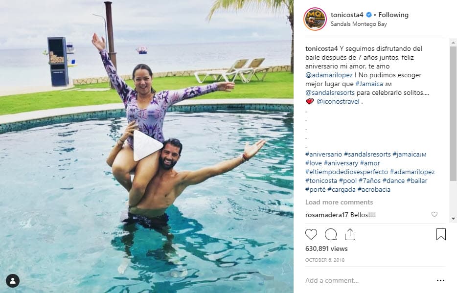En otra ocasión, el 6 de octubre de 2018, el bailarín festejó con un video en Instagram los siete años de relación que tenía con Adamari, y 
<b>una vez más los 'haters' atacaron a la actriz.</b>