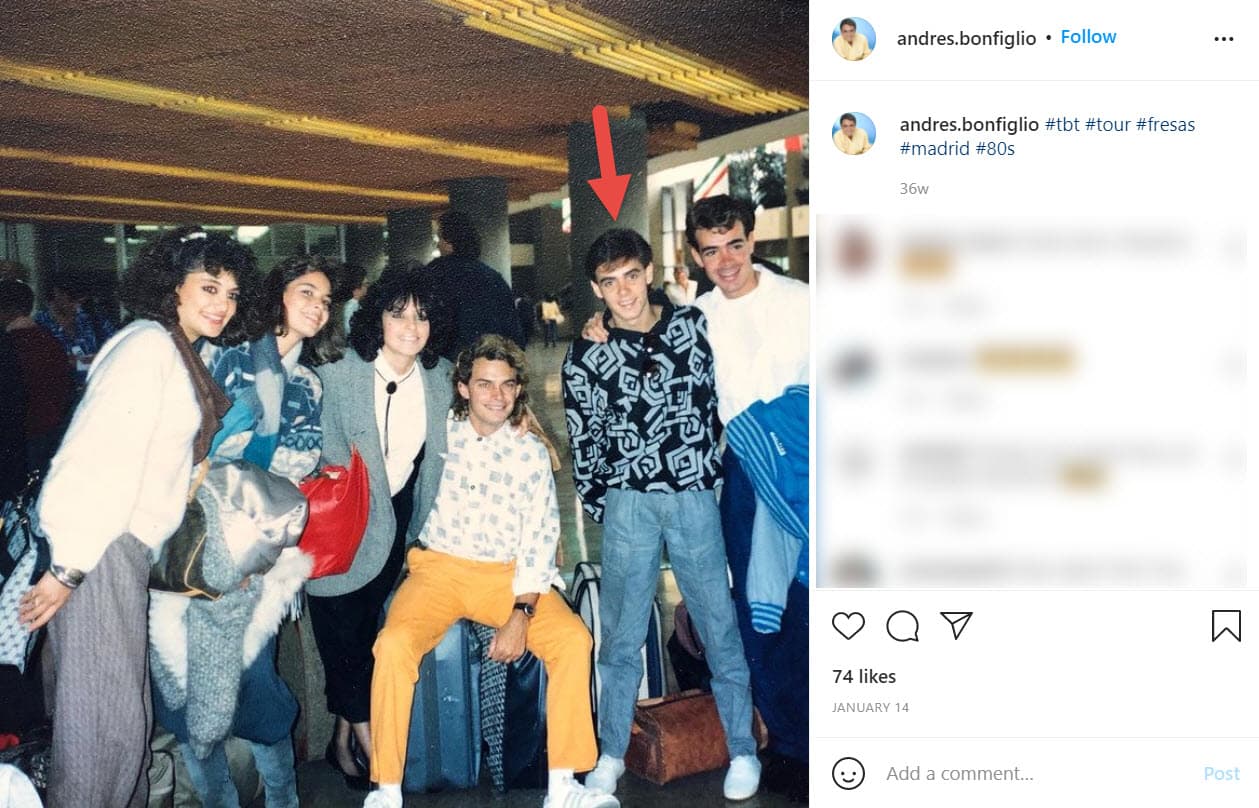 "Es un chico que estaba en Fresas con crema y yo estuve una etapa en el grupo […] 
<b>Ahí nos hicimos novios, como un año, algo así</b>", compartió en abril de 2018 en entrevista con la 
<a href="https://www.youtube.com/watch?v=N2u2eMzn3Tw" target="_blank">periodista Adela Micha</a> para su canal de YouTube 'La Saga'.
<br>