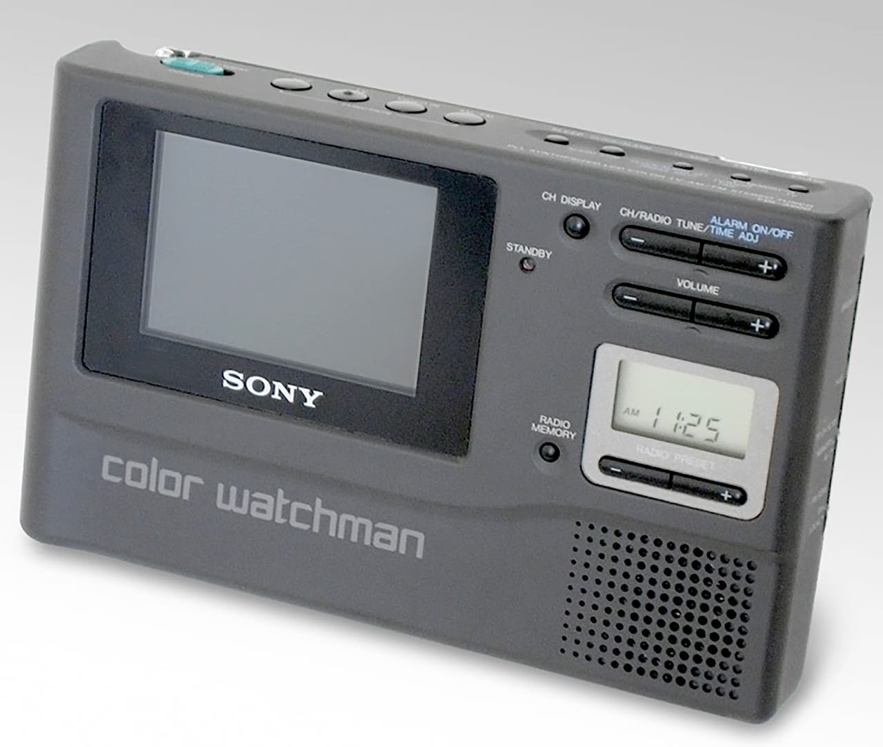<b>Watchman</b>.
<br>
<br>Estos aparatos de televisión portátil, también invento de Sony, dependían de un número limitado de canales abiertos para conectarse. Nunca fueron tan populares como el Walkman, y se fabricaron entre 1982 y 2000. 
<br>