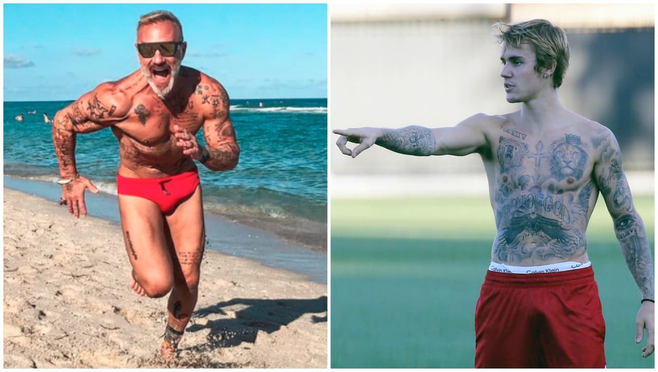 Para los fans queda claro que Gianluca Vacchi presumía su físico, mientras que Justin Bieber no tenía la intención de revelar nada.