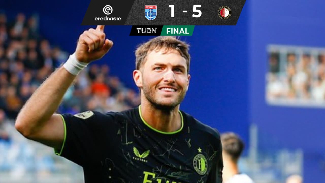 ¡Se enciende! Santi marca doblete en goleada del Feyenoord