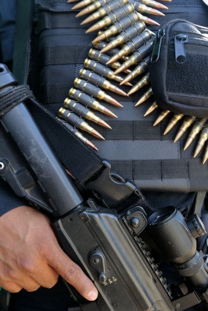 Cinturones de munición son usados por las fuerzas de seguridad.