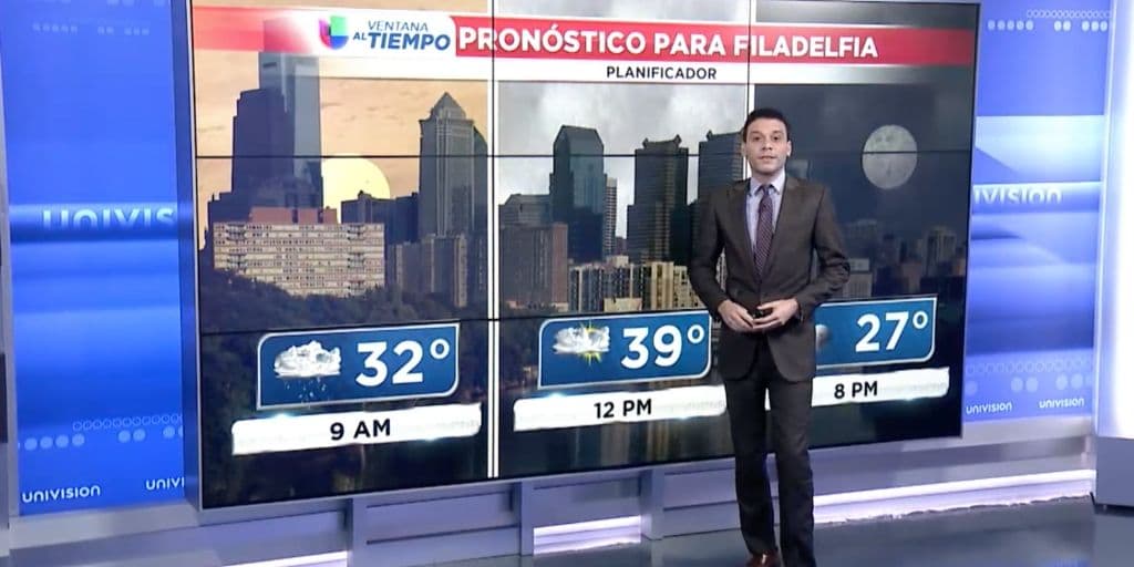 Una mañana de miércoles fría, con nieve y viento en el Valle de Delaware
