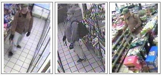 El sospechoso fue captado por una cámara de autoservicio.