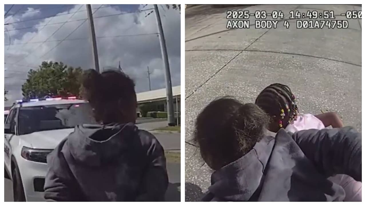 La foto viral de una pequeña que imita a su mamá durante un arresto y se somete en el piso con las manos atrás: ¿Qué sucedió?