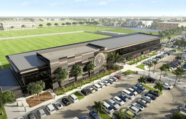 Esta es una vista aérea del nuevo complejo del Inter Miami en Fort Lauderdale, Florida.