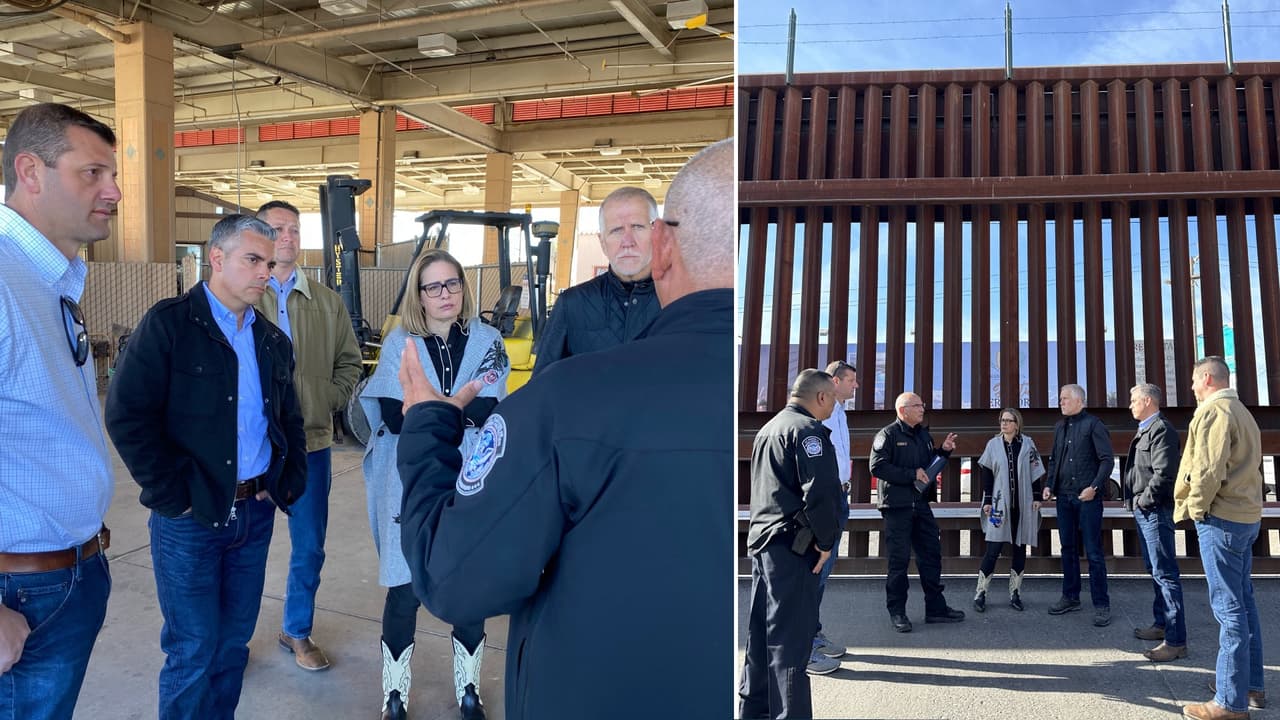 Senadora Sinema, congresista Ciscomani y otros legisladores visitan la frontera en el condado Cochise
