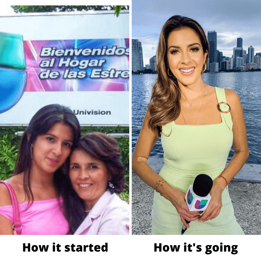 Maity no olvida su primer día como 'interna' en Univision, su madre la acompañó y tomaron esta foto del recuerdo. Han pasado los años y la presentadora de raíces hondureñas se ha ganado el cariño del público de Despierta América por compartir grandes historias de los hispanos.