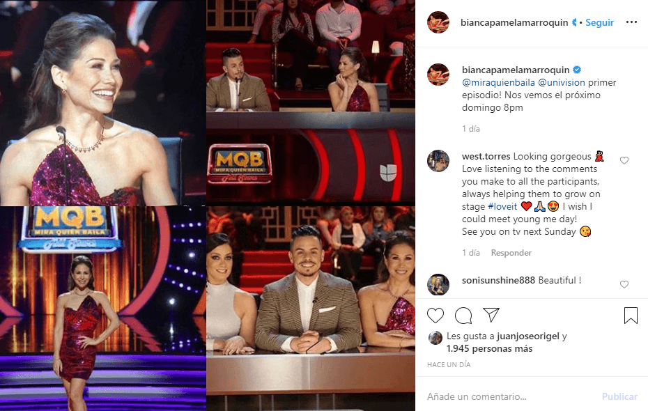 Además de celebrar sus 45, 2020 para Bianca Marroquín significa su 
<b><a href="https://www.univision.com/shows/mira-quien-baila/el-regreso-de-bianca-marroquin-a-mira-quien-baila" target="_blank">regreso como jurado</a></b> de Mira Quién Baila All Stars, esta vez junto a Dayanara Torres y Casper Smart.