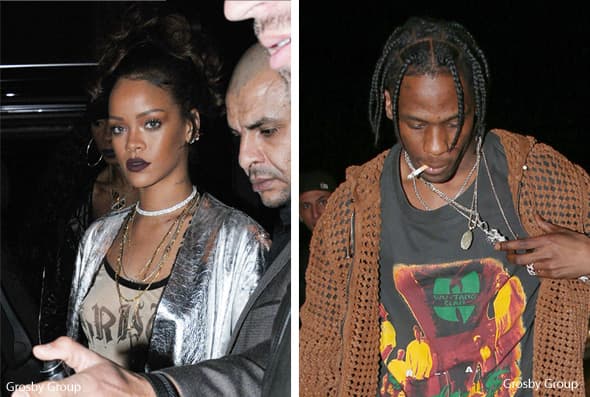 ¿No que no había romance? Rihanna salió de fiesta en París con Travis Scott.
