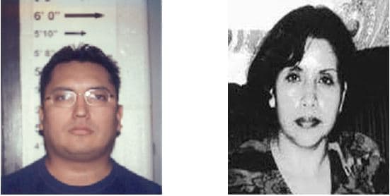 Operation Broken Mirror was named after one of the targets, Dario Espejo-Flores (l) ('Espejo' means mirror in Spanish). Espero-Flores pleaded guilty to human trafficking in Houston, Texas, in 2002. His wife, His wife, Gloria Nino Canales (r) was sentenced to 12 years in prison in Costa Rica for the same crime.
<br>