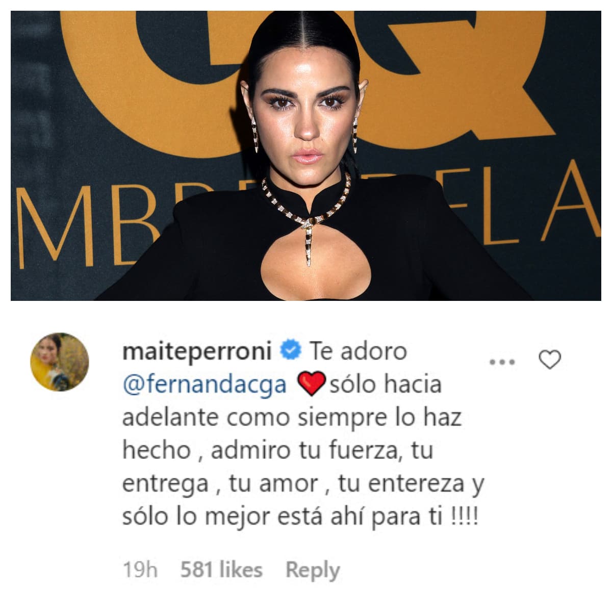 Maite Perroni celebró sus ganas de ver "hacia adelante" y también le mostró sus respetos. 
<br>