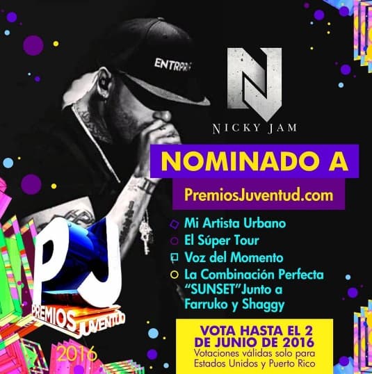 Nicky Jam tampoco pudo quedar fuera, sus fanáticos sí que lo llenaron de nominaciones y él no pudo resistirse a pedirles su apoyo.