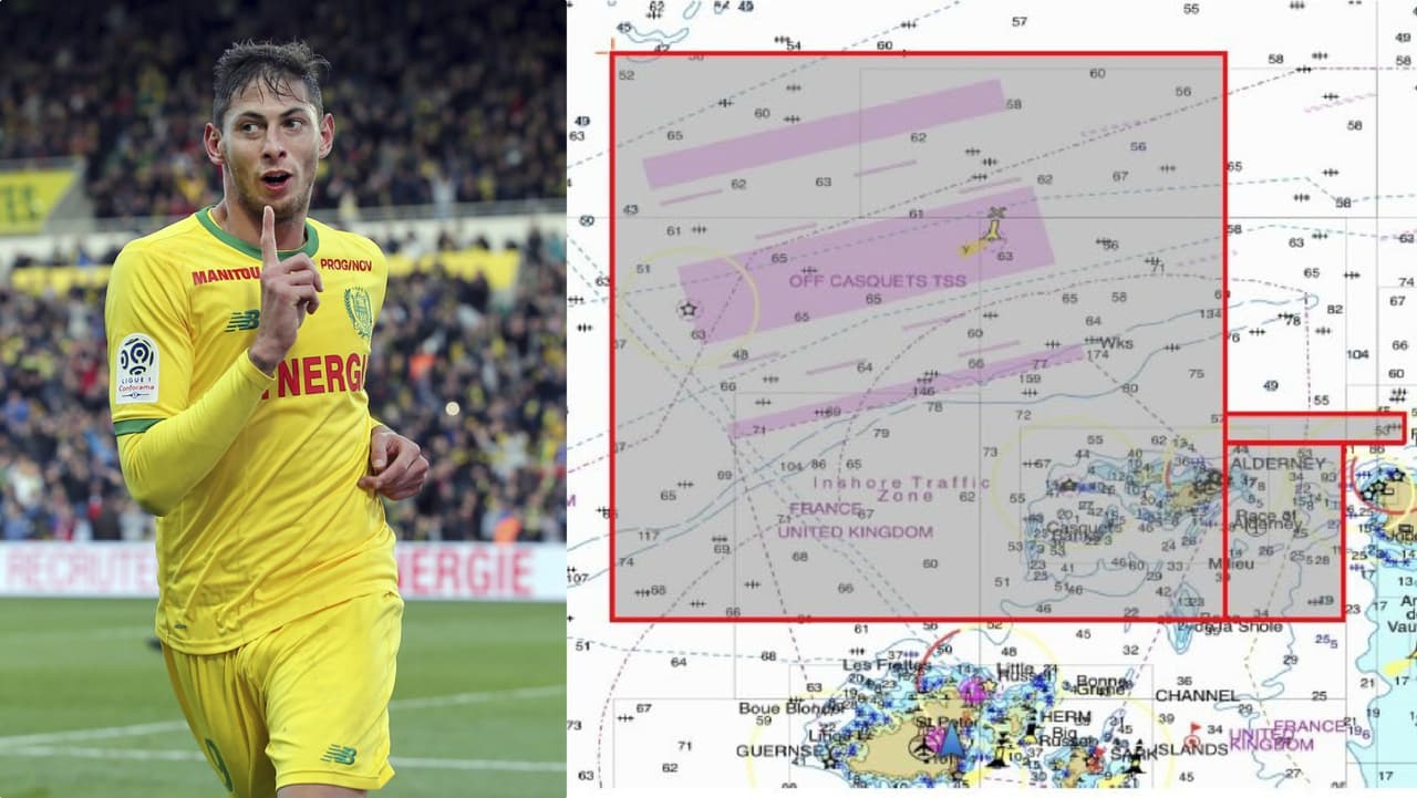 Este es el lugar en el Canal de la Mancha donde buscan a Emiliano Sala, futbolista desaparecido
