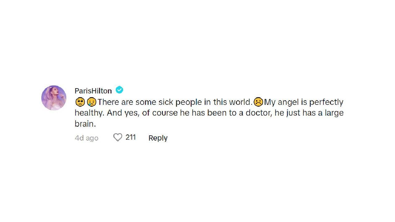 Paris Hilton defiende a su hijo.