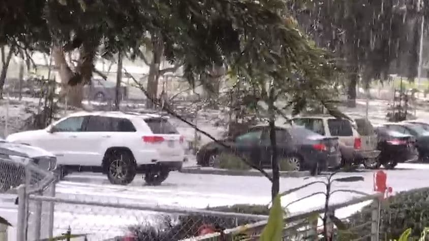Una inesperada tormenta de granizo azotó el Área de la Bahía