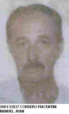 <h3 class="cms-H3-H3"><b>Juan Manuel Cordeo Piacentini</b> </h3>
<br> 
<br>Buscado por la oficina de la Interpol en su natal Uruguay, 
<b>este hombre con 83 años cumplidos es acusado de homicidio agravado.</b>
<br>