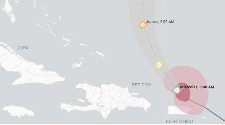 La tormenta tropical Ernesto deja atrás Puerto Rico rumbo a Bermuda: sigue aquí su trayectoria en vivo