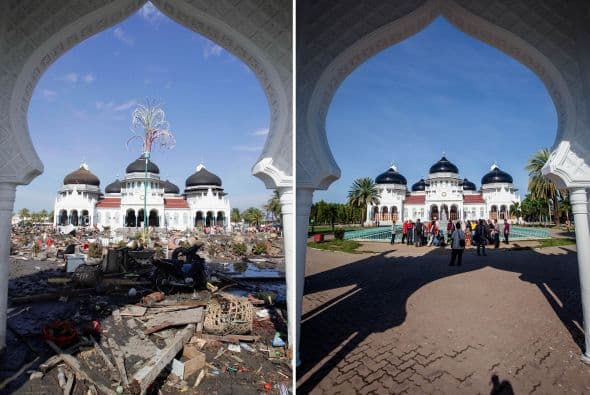 Vista de una de las calles de Banda Aceh, ubicada a solo 150 millas del epicentro del terremoto masivo del sur de Asia.