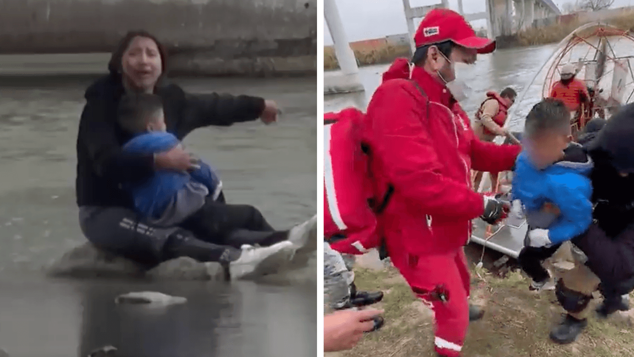 Una madre ecuatoriana y su hijo de 5 años quedan atrapados en el río Bravo: la corriente arrastra al padre