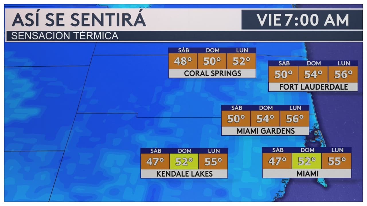 Pronóstico del tiempo hoy en Miami: Advertencia por frío por la noche temperatura llegará a 55 °F