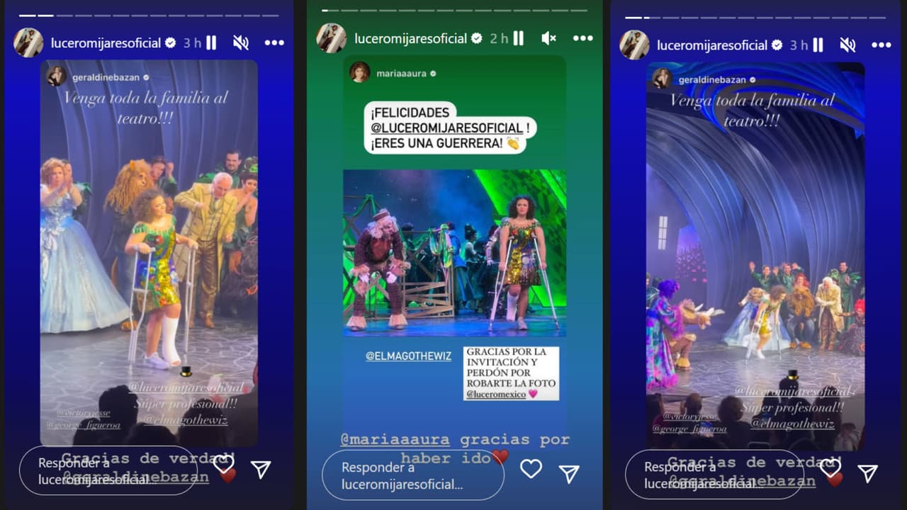 Actrices como Geraldine Bazán y María Aura asistieron al estreno y documentaron el profesionalismo de Lucerito Mijares quien dio función con fractura en la pierna.