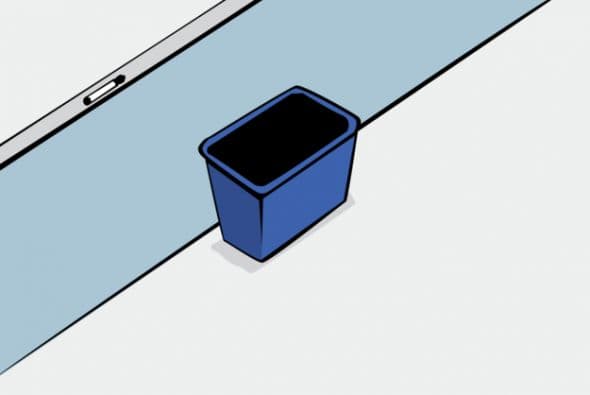 Luego, se colocó la papelera delante del aula.