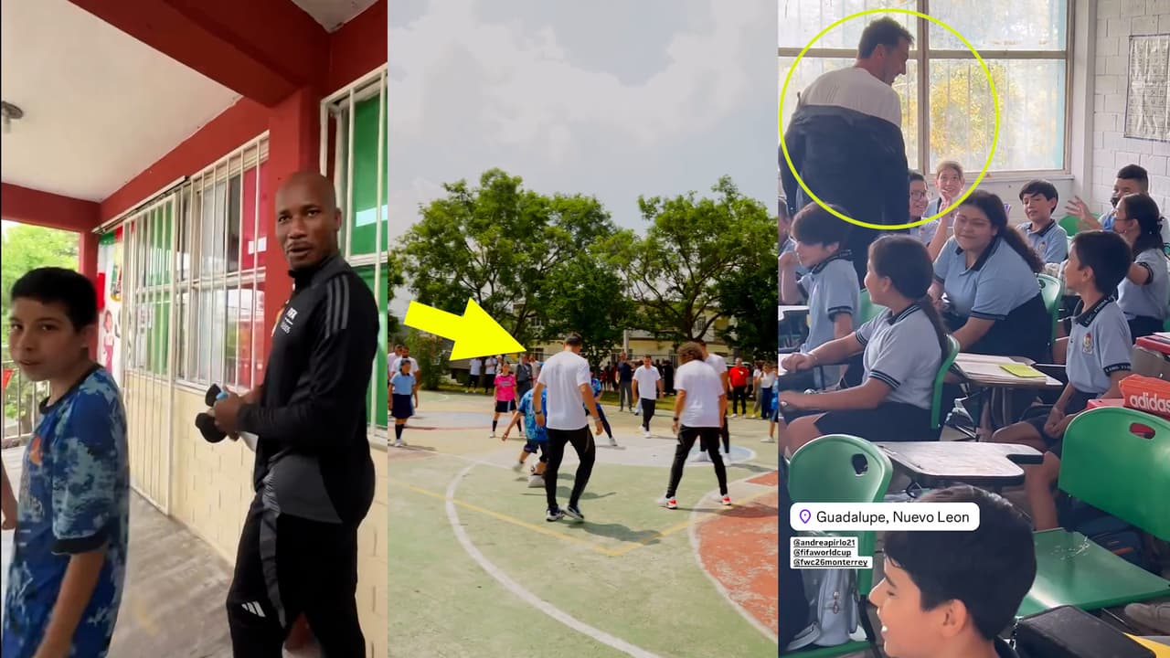 Leyendas del futbol se echan 'cascarita' con niños en Monterrey
