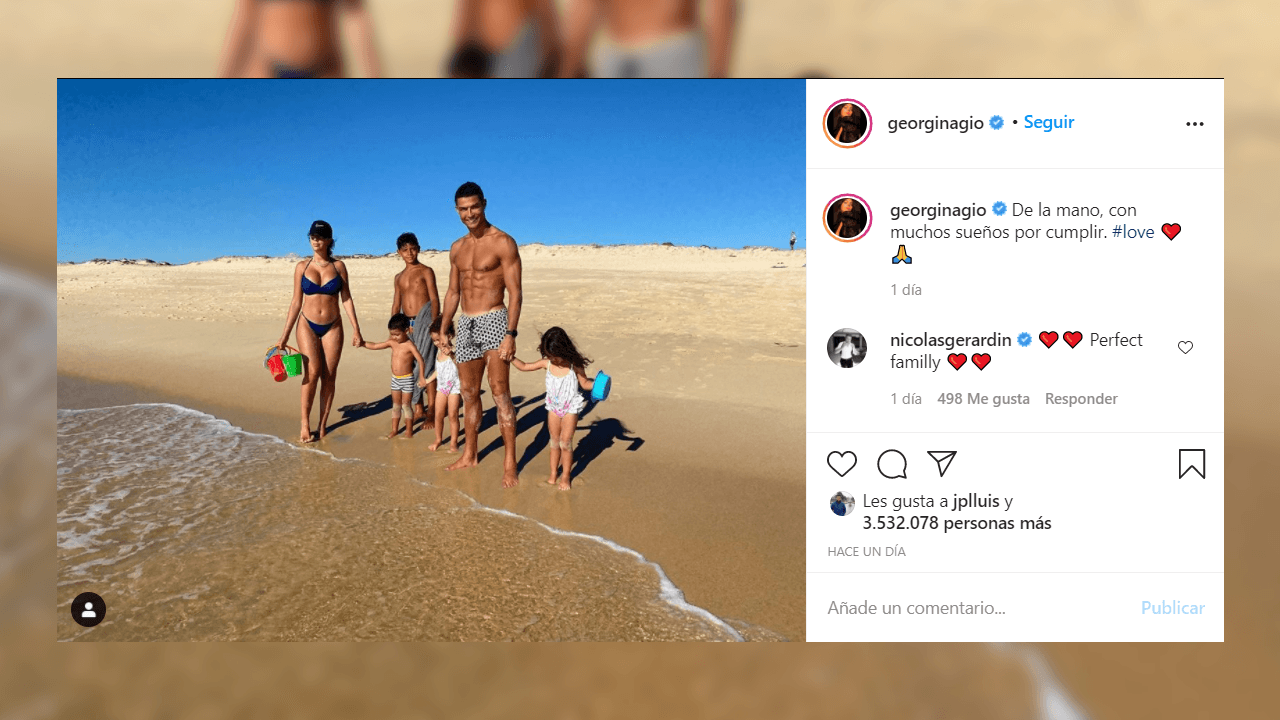 Cristiano Ronaldo pasando tiempo de calidad con familia en la playa