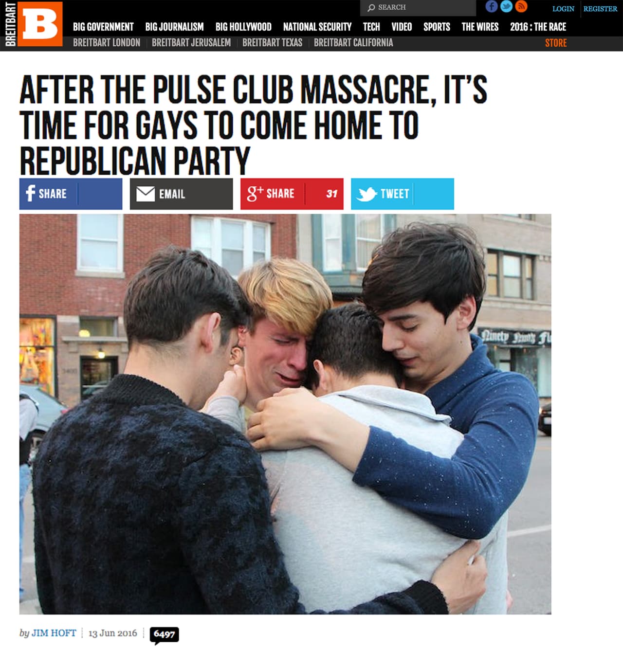 "Después de la masacre del Club Pulse, es hora de que los gays vuelvan a casa del Partido Republicano". El Partido Republicano sin embargo ha sido un férreo opositor del matrimonio igualitario.