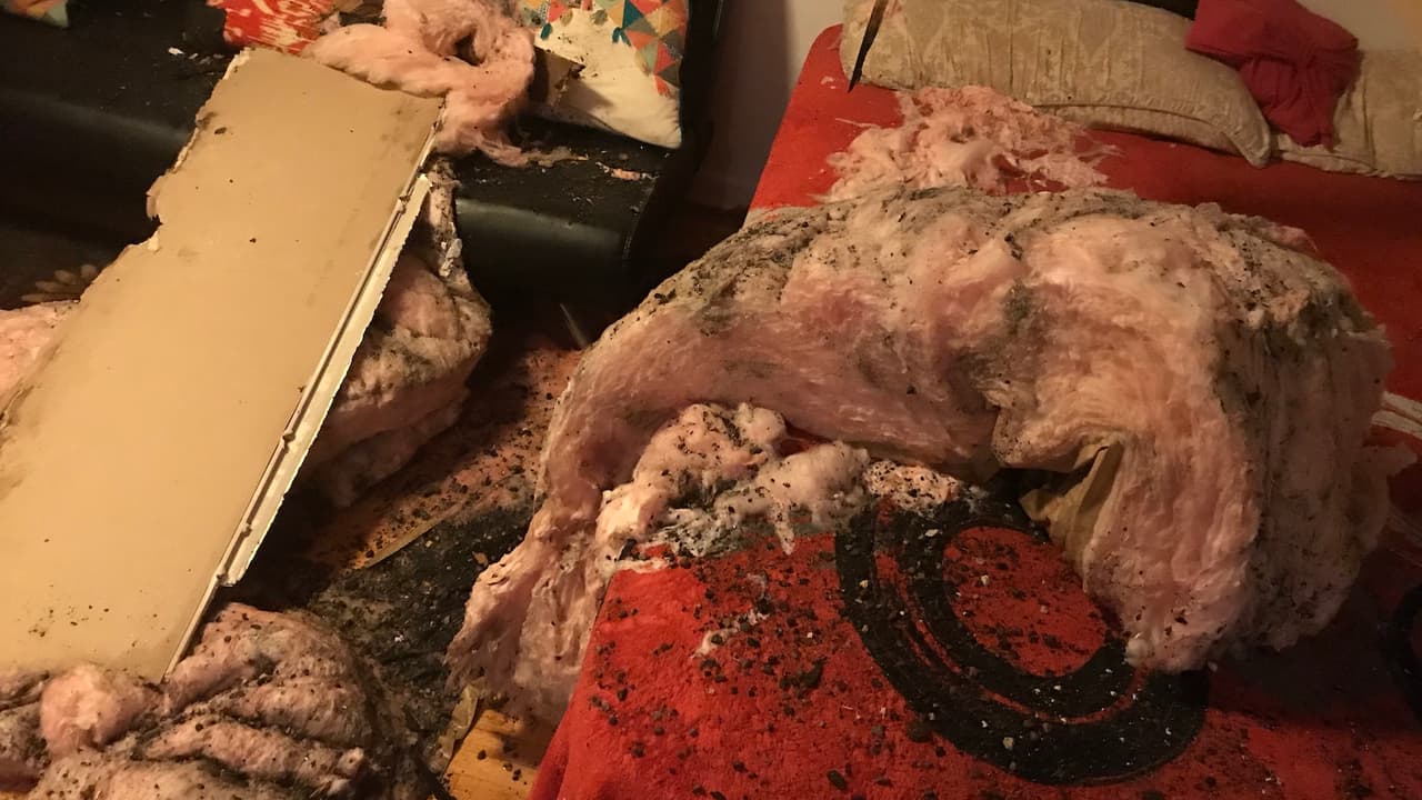 Unos residentes de Lakeview se despertaron esta madrugada cuando se cayó el techo de su casa.