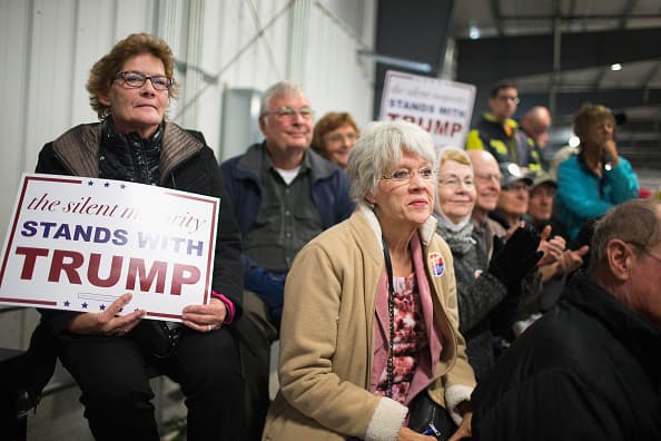 "La mayoría silenciosa está con Trump", es una de las frases del magnate