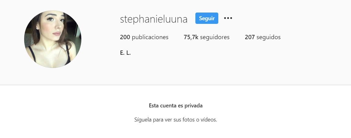Stephanie, por su parte, tiene su cuenta privada.
