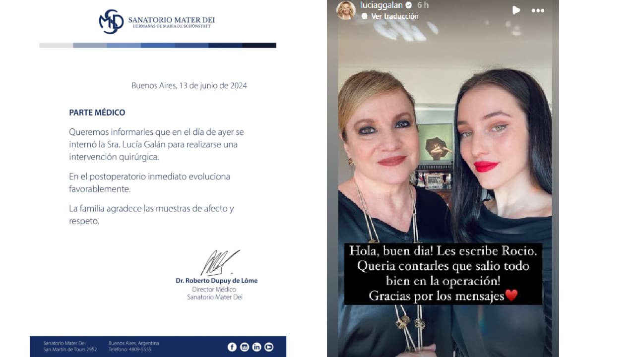 Parte médico de la salud de Lucía Galán.