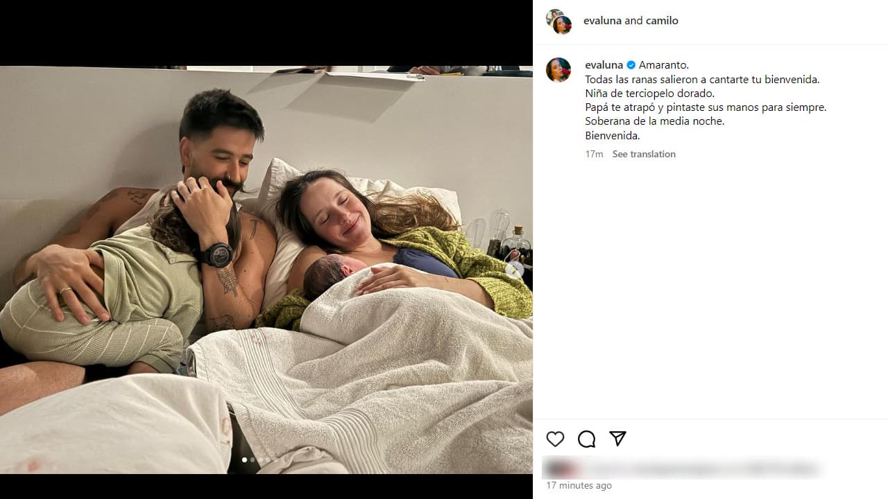 Nace Amaranto, la segunda hija de Camilo y Evaluna.