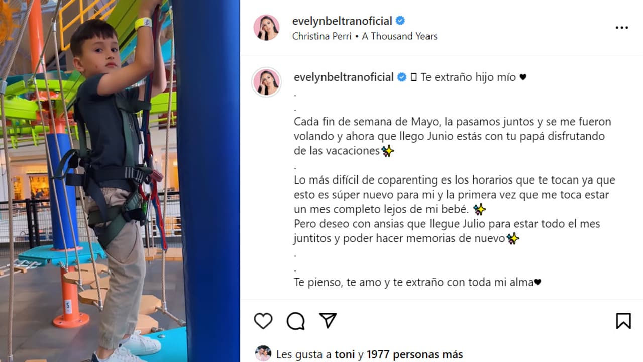 La novia de Toni Costa compartió que estará separada de su hijo Timothy durante un mes debido a que el niño estará con su padre tras la determinación de custodia compartida que determinó un juez.