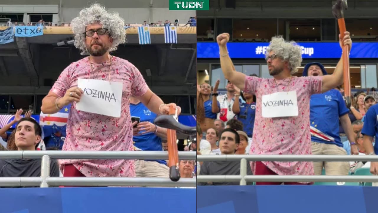 Fan se disfraza de la mamá de Vozinha en Uruguay vs. Cabo Verde