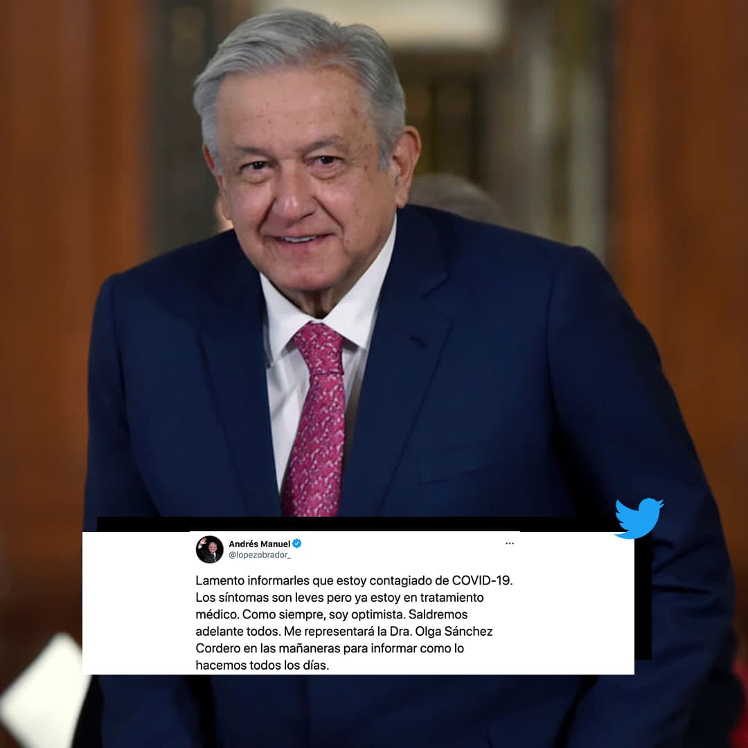 A través de las redes sociales, Andrés Manuel López Obrador (67) confirmó que había dado positivo a COVID-19, que presentaba algunos síntomas leves, pero que ya estaba en terapia médica.