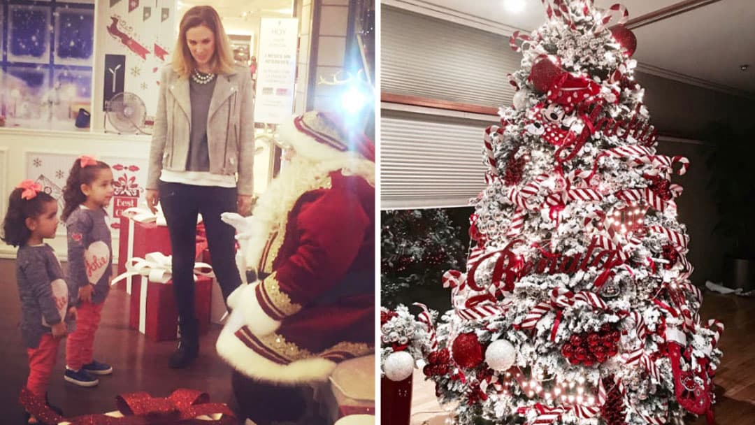 Las hijas de Jacqueline Bracamontes visitaron a Santa Claus
