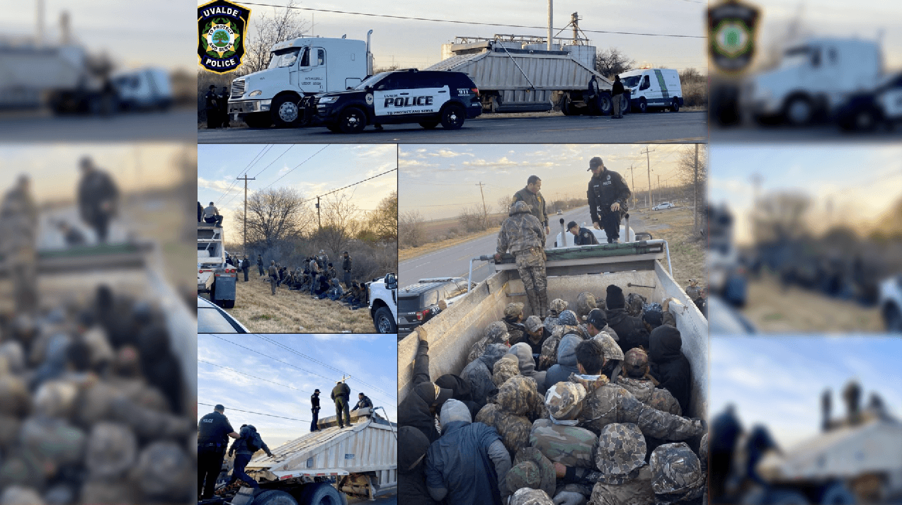 Hallan a 46 inmigrantes indocumentados y 2 niños dentro de un remolque en Uvalde 