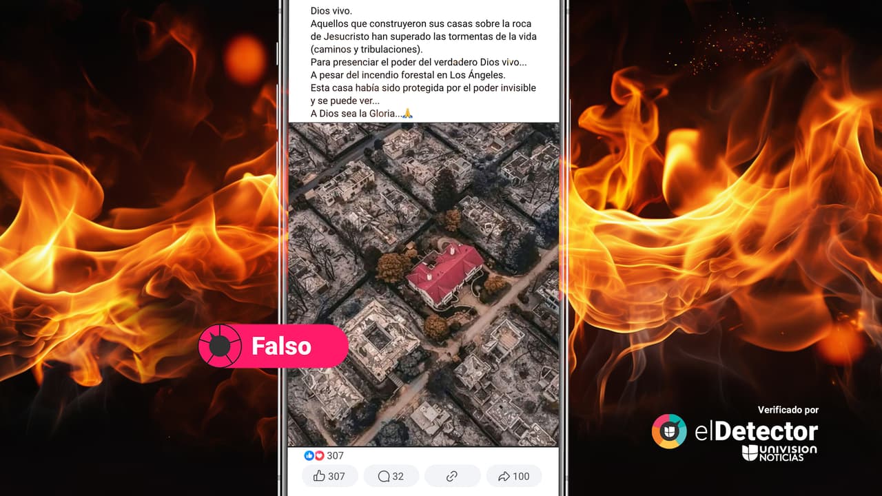 Verificamos tres fotos de una casa blanca de techo rojo que supuestamente se “salvó” en los incendios de California: dos son IA y una es de Hawaii
 
