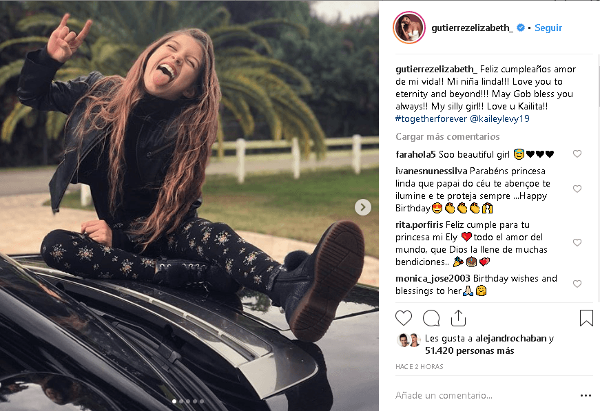 La primera en hacerlo fue su mami, Elizabeth Gutiérrez, quien publicó una serie de fotos de su pequeña Kailey junto al mensaje: "Feliz cumpleaños amor de mi vida".