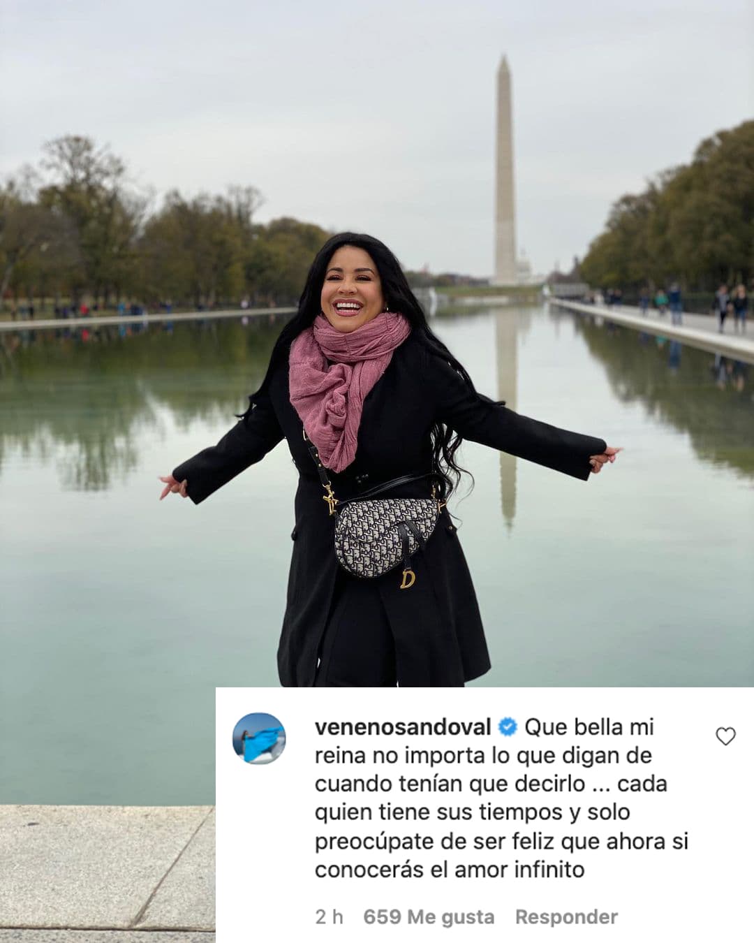 Carolina Sandoval se unió a la lista de felicitaciones. Ella escribió en la cuenta de Francisca: "Qué bella, mi reina. No importa lo que digan de cuando tenían que decirlo... Cada quien tiene sus tiempos y solo preocúpate de ser feliz, que ahora sí conocerás el amor infinito".