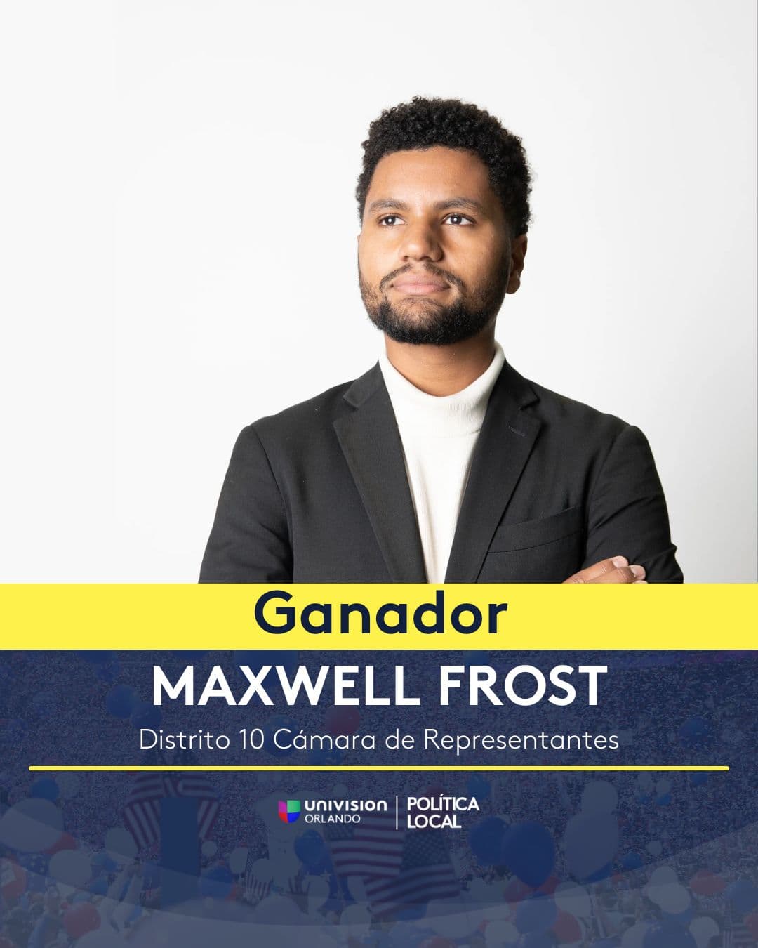Maxwell Frost, ganador del Distrito 10.