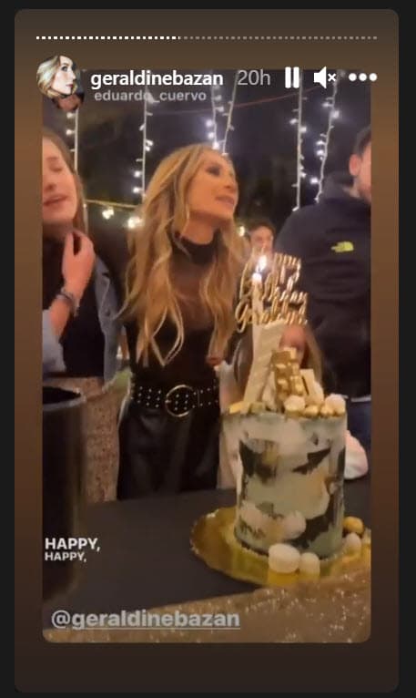 <b><a href="https://www.univision.com/famosos/tanto-que-me-resisti-geraldine-bazan-reacciona-al-ver-a-su-hija-miranda-con-el-pelo-tenido-video" target="_blank">Sus hijas fueron parte de la fiesta </a></b>y la acompañaron gran parte del tiempo. 
<br>