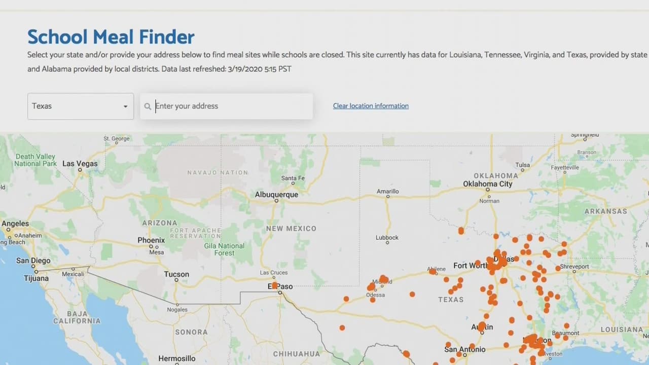 Este mapa te dice cuáles centros educativos sirven comidas a estudiantes cerca de tu barrio