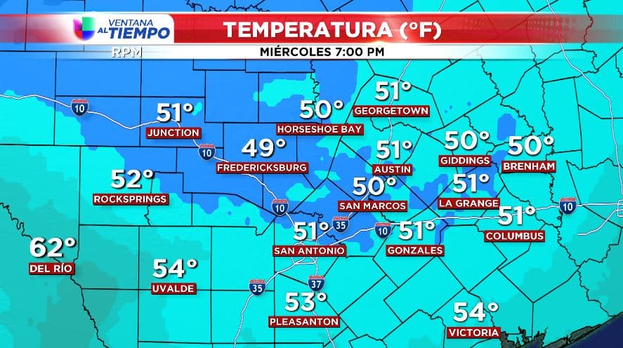 El Servicio Nacional de Meteorología emitió un aviso de helada para el centro de Texas tras el paso de un frente frío.