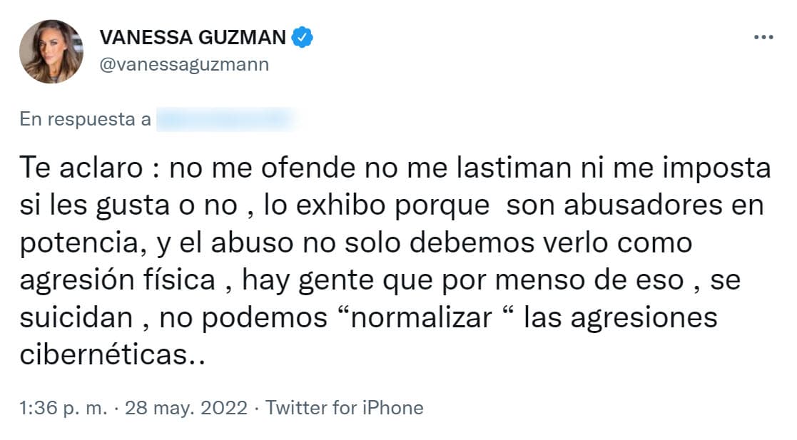 "El abuso no solo debemos verlo como agresión física. Hay gente que por menos de eso se suicida, no podemos 'normalizar' las agresiones cibernéticas", dijo.