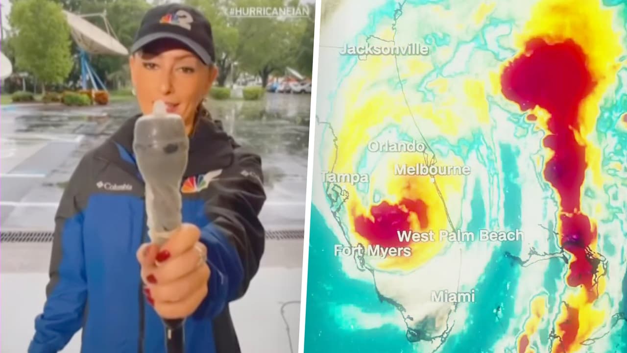 Video viral: reportera usa un condón para proteger su micrófono de las inclemencias del huracán Ian