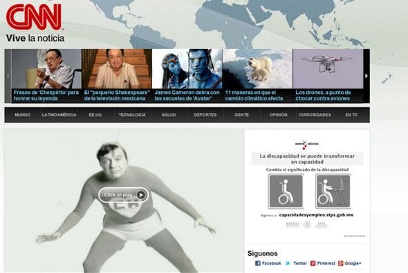 El fallecimiento de Chespirito acaparó el portal de CNN en español.